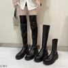 Модные сексуальные сапоги на платформе, элегантные длинные сапоги до бедра для женщин, готические сапоги на толстом каблуке выше колена, женские сапоги Botas De Mujer