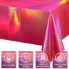 Yousheng Shiny Disposable Lasers Rectangle Tablecloth Colorful Holographic Foil Design Table Cover Party Supplies