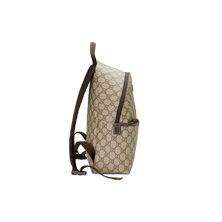 Gucci Vintage Logo Leather Canvas Backpack Kids Backpacks Ebony Brown 271327-KHN5N-8588