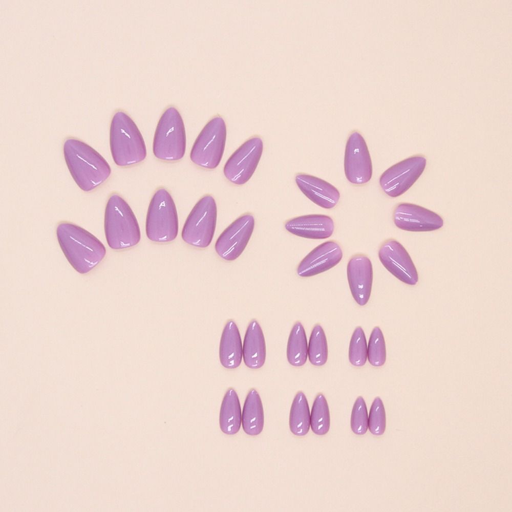 24pcs Star Butterfly Fake Nials Stiletto Ballerina Press on Nails Manicure French Nail Tips Women