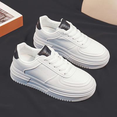 Белые туфли на платформе, женская обувь, весна и осень, новые туфли, универсальные кроссовки для девочек, удобные белые туфли для досок