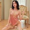 Sex Clothes Suspender Nightgown Sexy Lace French Body Sculpting Ice Silk Pajamas Uniform Hollow Temptation