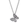 Light Luxury Butterfly Pendant Rhinestone Collarbone Chain Titanium Steel Simple Versatile Jewelry Women Necklace