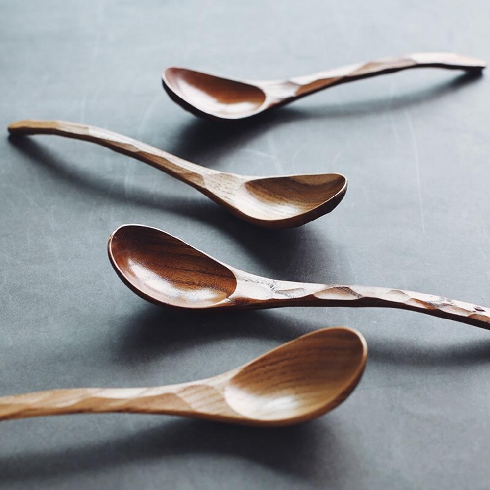 Kitchen Restaurant Dinner Dessert Kids Rice Tableware Kitchen Gadgets Wooden Spoon Soup Spoon