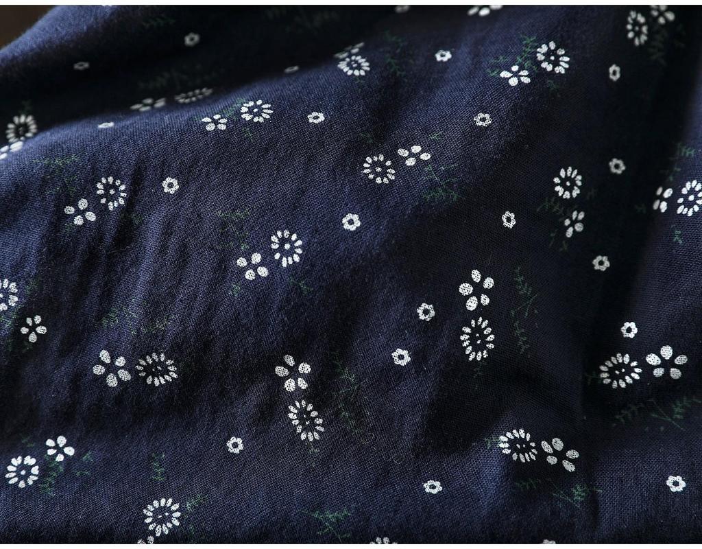 Женская рубашка из хлопковой марли с длинным рукавом в ретро-цветочном стиле, весна 2026