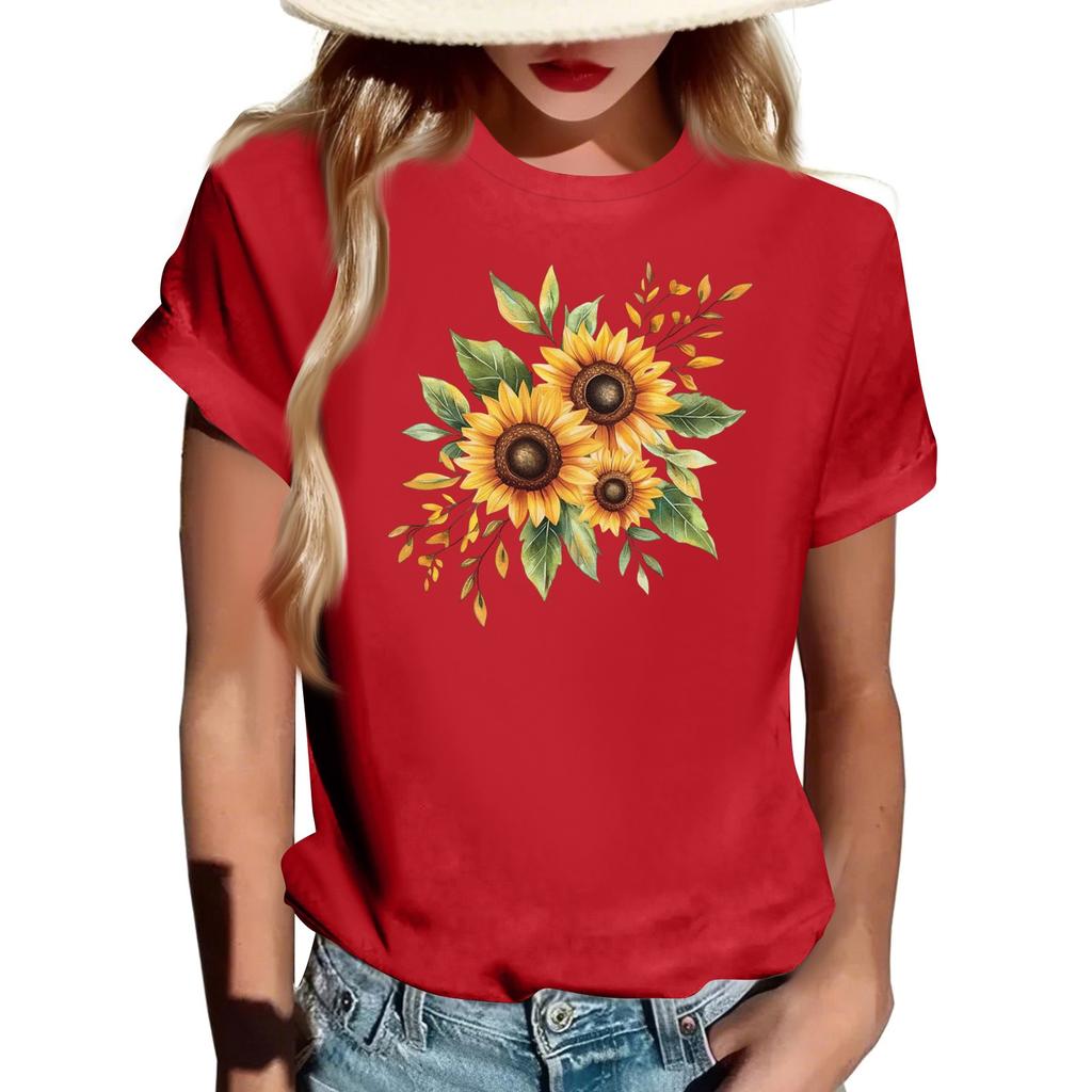 Женская модная футболка с круглым вырезом, повседневная, с ретро-принтом, с короткими рукавами