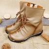 Leather Short Boots Women's Soft Leather Boots Autumn and Winter New Low-heeled Retro Women's Boots Original Martin Boots Women's One Generation