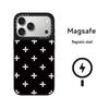 Стильный чехол MagSafe в горошек и с цветами-крестиками для телефона Apple 17/15 Pro Max