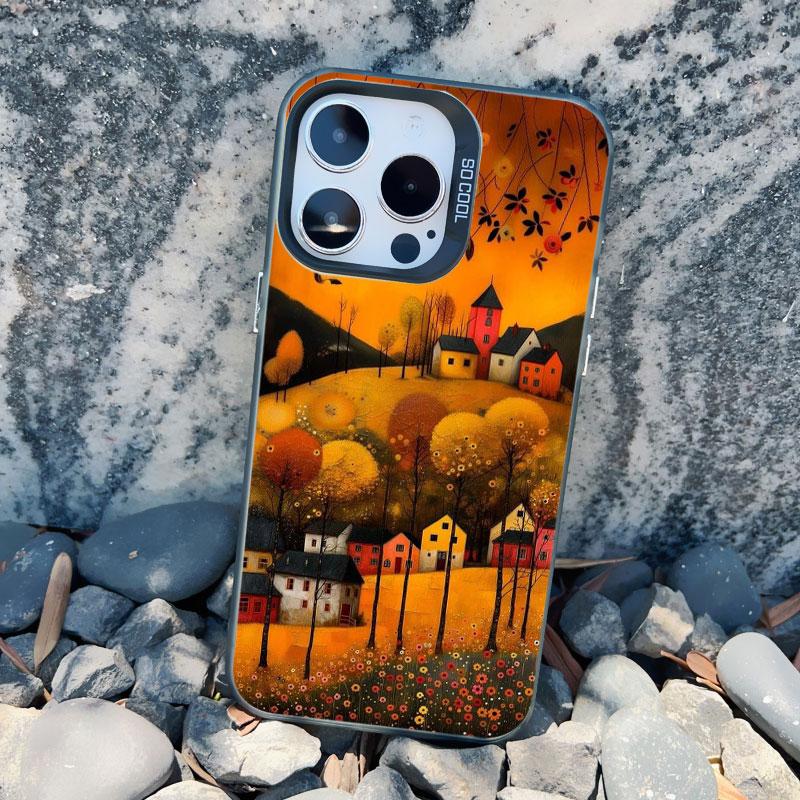Forest Night starry Sky Tree Moon Phone Case For iphone 13 Mini 12 11 Pro Max 16 15 14 Pro Max Plus Shockproof Laser Back Covers
