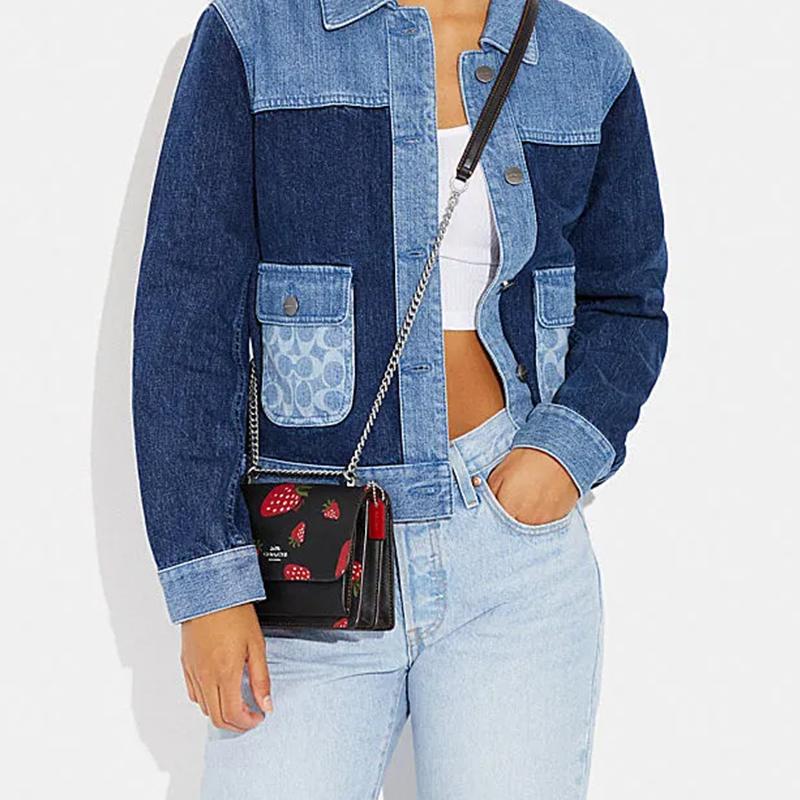 New COACH Klare Leather Trunk Bag Shoulder Bag Crossbody Bag Mini Women's Black CH353-SVA47