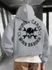 Мужское осенне-зимнее худи с принтом в виде черепа и букв, универсальное и свободного кроя для спорта и повседневной носки.