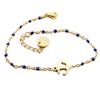[R0269] - Golden Blue 'Ancre Marine' Steel Designer Bracelet - 9x8 Mm