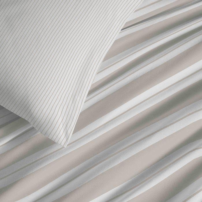 Pack complet housse de couette réversible "Vanessa" 6 pièces pour lit 160 x 200 Florence Naturel