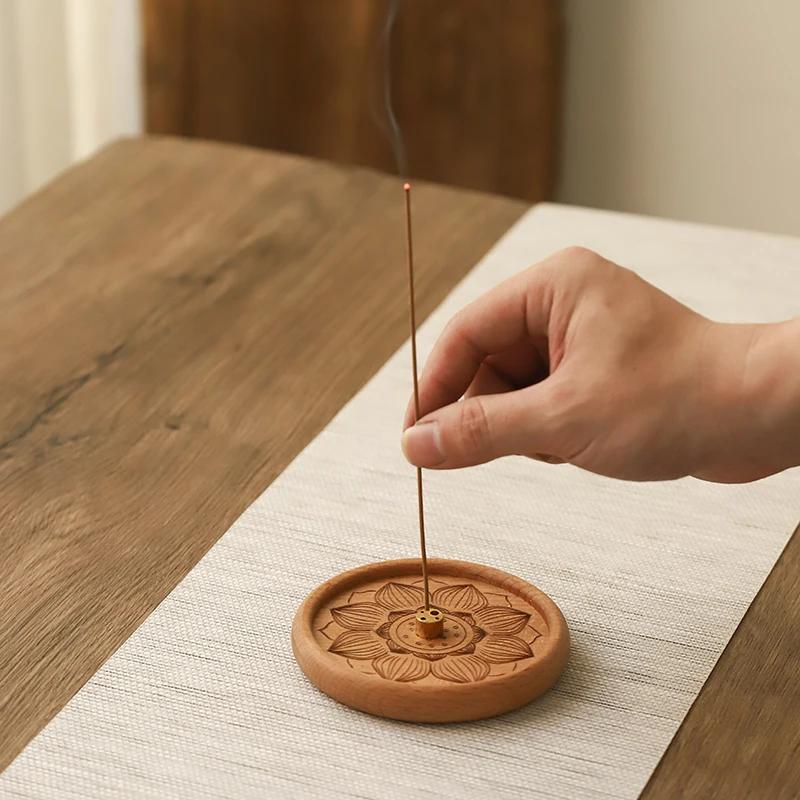 Wood Wire Incense Insert Copper Incense Holder Chinese Zen Household Indoor Aromatherapy Stove Insence Burner