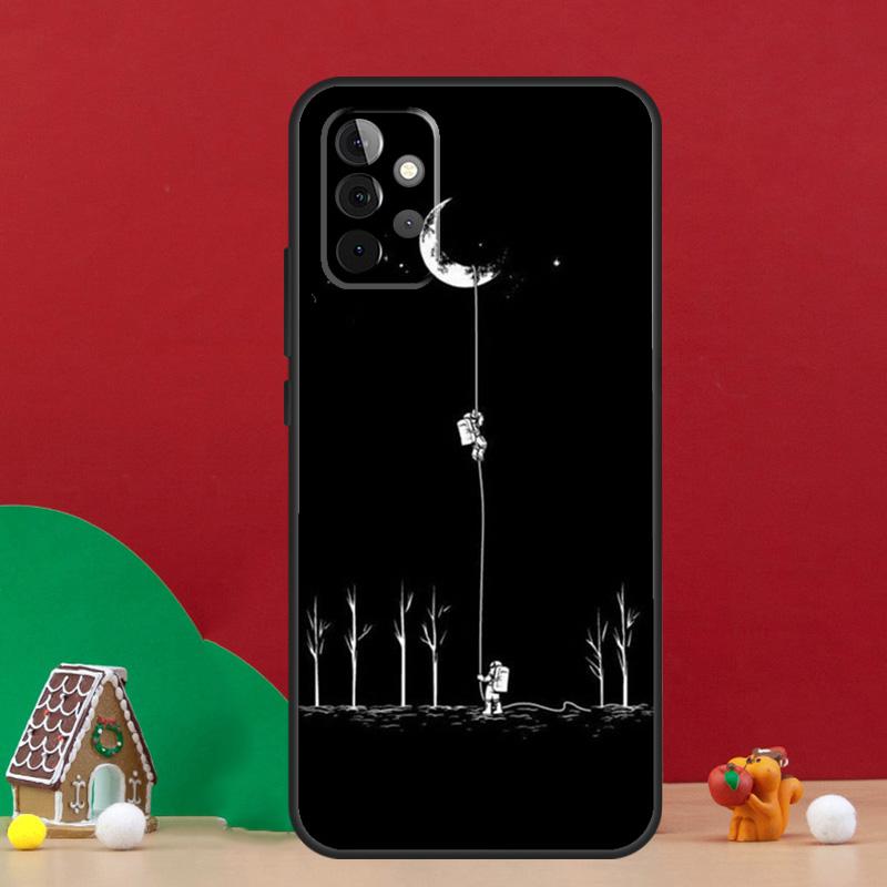 Черный Чехол Космос Звезды Астронавт Для Samsung Galaxy A56 A33 A13 A36 A23 A52 A32 A12 A54 A34 A14 A16 A53 A15 A35 A55 A17