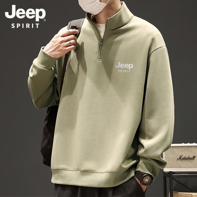 Мужской повседневный пуловер JEEP SPIRIT с молнией до середины и воротником-стойкой