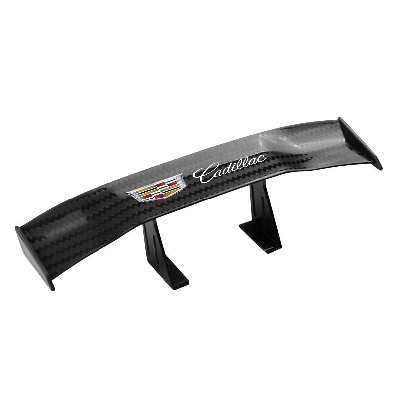 Car mini spoiler Tail Wing Carbon Fiber Look Tail Wings Model Auto Styling for Cadillac Logo SRX XT4 XT5 XT6 ATS XTS CTS CT6
