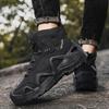 Большого размера уличная спортивная нескользящая обувь для путешествий износостойкая обувь для хайкинга мужская на толстой подошве средней высоты мужская обувь