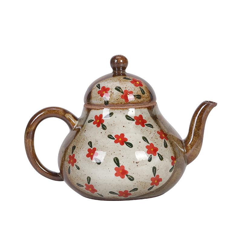 Чистый, расписанный вручную, небольшой цветочный чайный сервиз на дровах, ретро-подглазурный, чайный сервиз в китайском стиле кунг-фу, набор из чайника и чашки