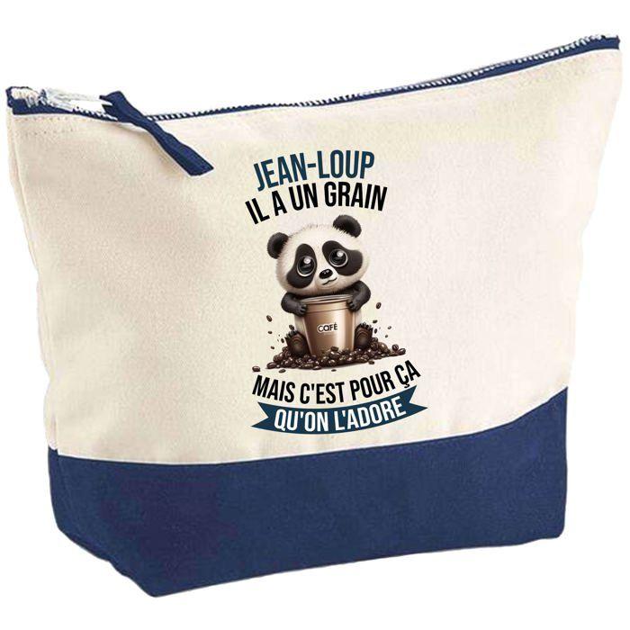 Trousse de maquillage - PLANETEE - Jean-Loup Panda Grain - Grand format - Coton - Personnalisée