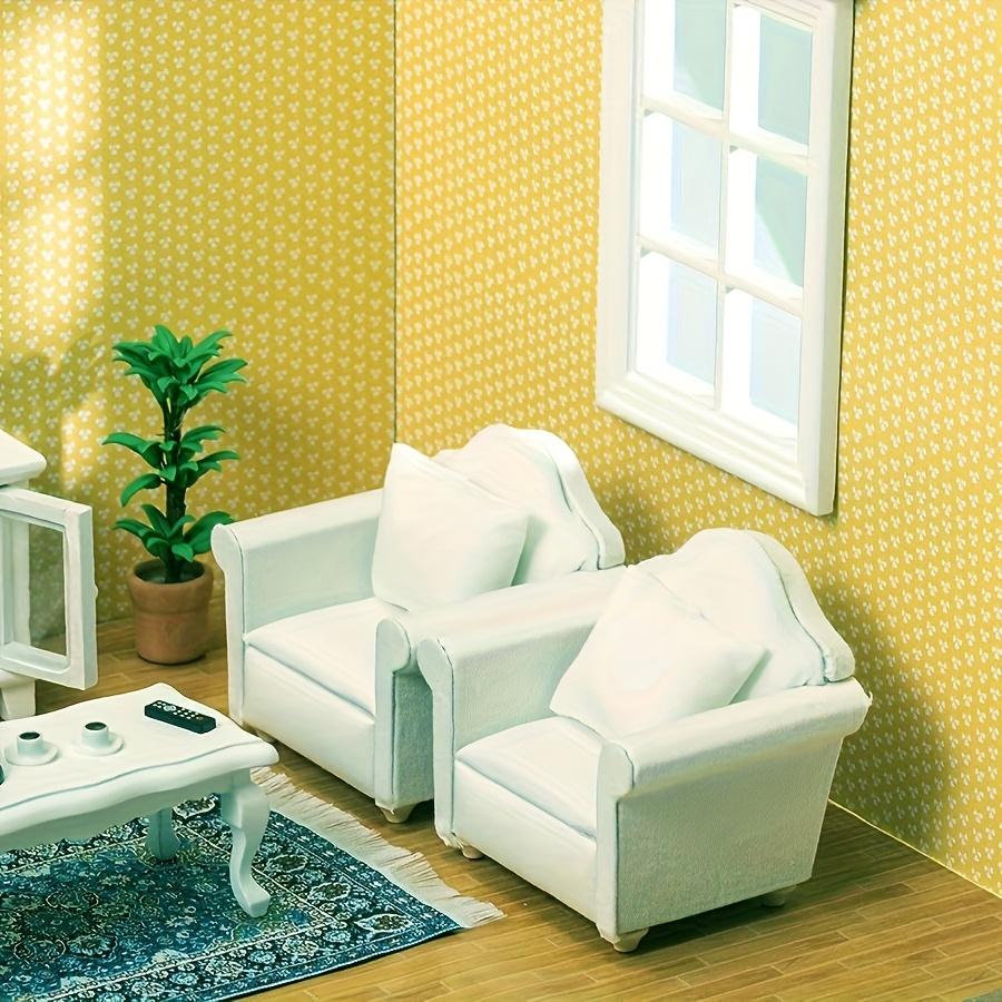 Miniature house, mini furniture, bedroom scene, furniture, sofa, single/double sofa, creative DIY, versatile, Christmas holiday