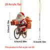 Acrylic Santa Claus Car Ornament Christmas Decoration