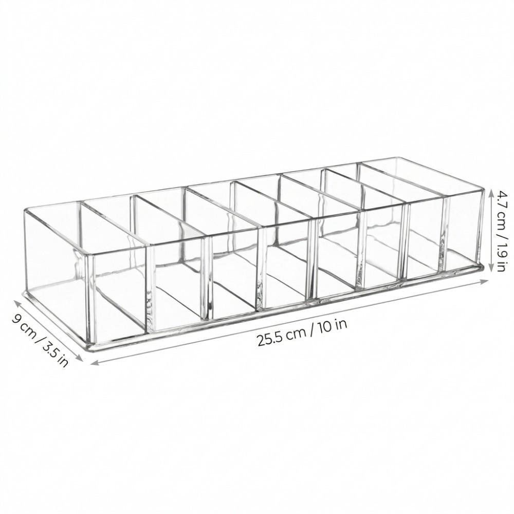 Clear Makeup Organizer Plastic Multi-Functional Acrylic Makeup Stand 8 Compartments Cosmetic Display Holder Vanity