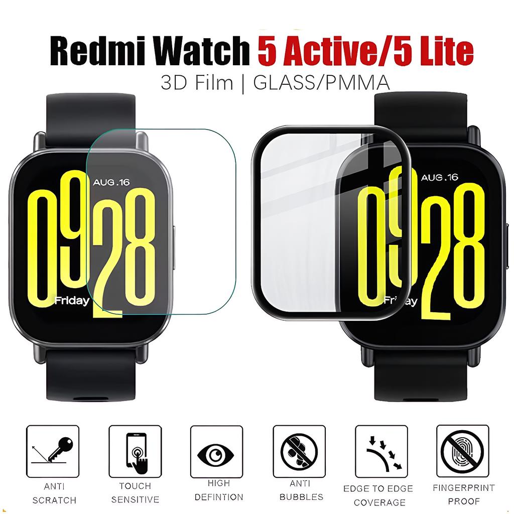 Защитная пленка из закаленного стекла для умных часов Redmi Watch 5 Active/5 Lite, аксессуары HD, гидравлическая защитная пленка для экрана Redmi Watch5 active