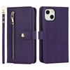 Чехол-подставка для iPhone 14 Plus из ПУ кожи, чехол для телефона с ремешками/кошельком на молнии/множеством слотов для карт