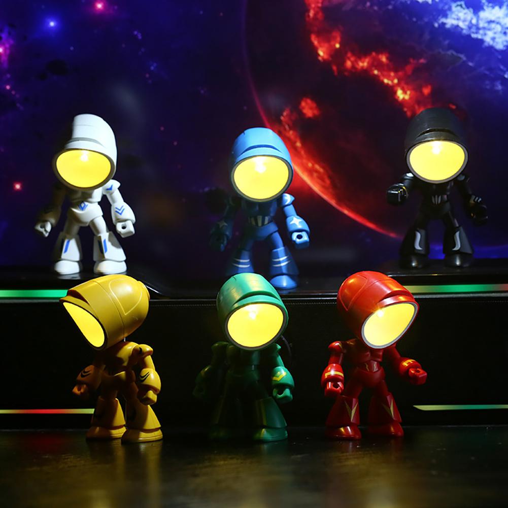 1pc Mini Night Light, LED Cartoon Cute Robot Design Lamp, Desktop Ornament, Table Lights, Holiday Gifts
