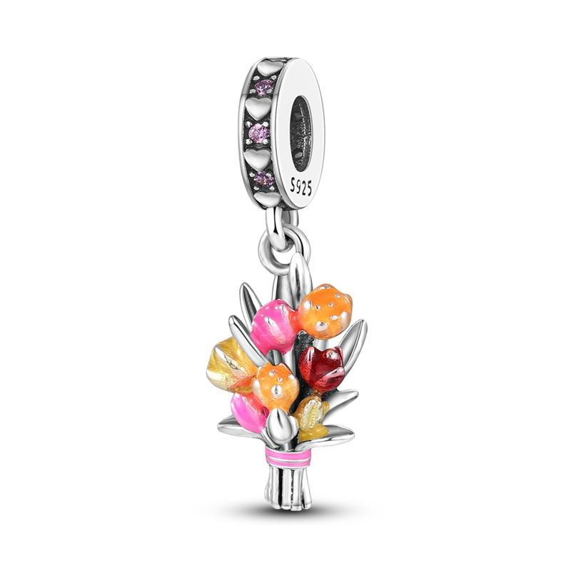 New 925 Silver Charms Beads Pendant Bow Perfume Bottle Dream Catcher for Bracelet Women Jewelry