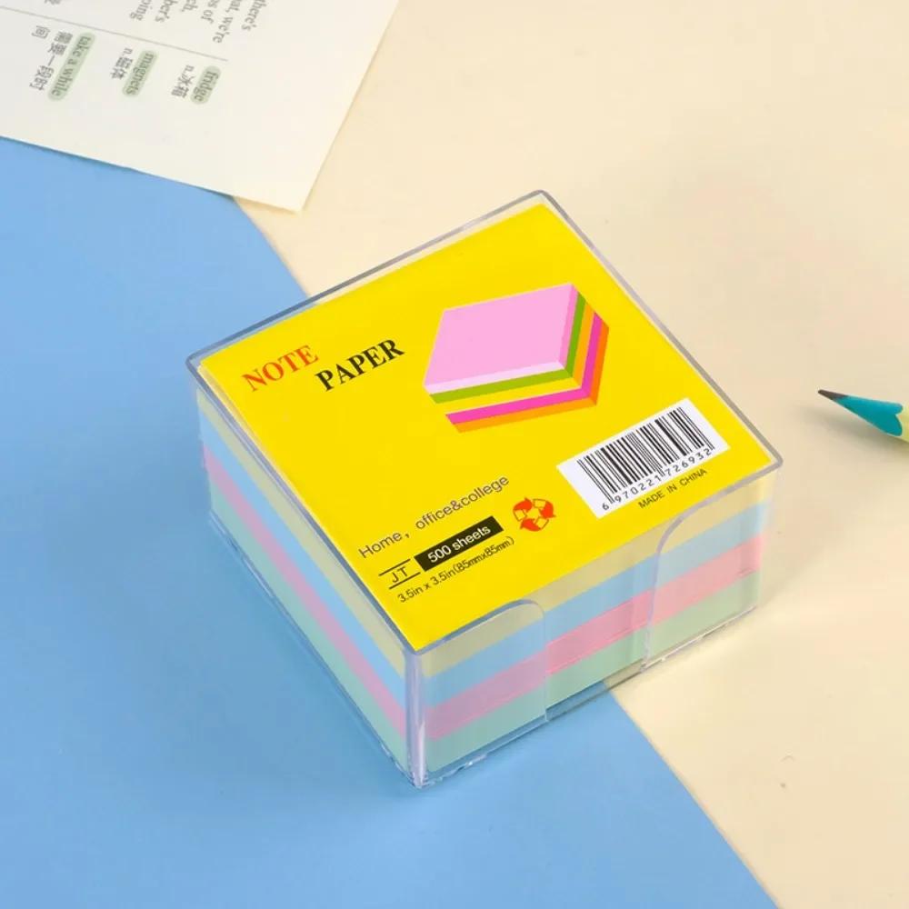 500/750 листов Цветные липкие заметки Post It с акриловой коробкой Блокноты для заметок Мемо-блокнот Канцелярские товары Позиты Студенческая наклейка для сообщений