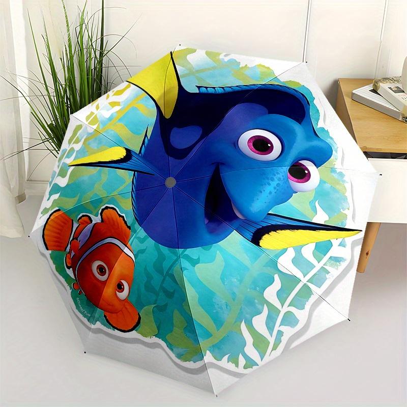 Disney Dory, Nemo Automatic Open/Close Umbrella - Cute Umbrella with Cute Design, Portable 3-Fold Compact Umbrella for Men & Women, Valentin