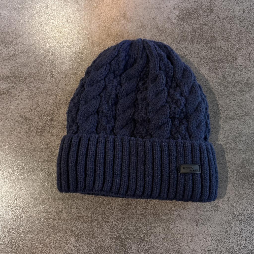 Knit Hat For Men With Letters Warm Solid Color For Casual Wear