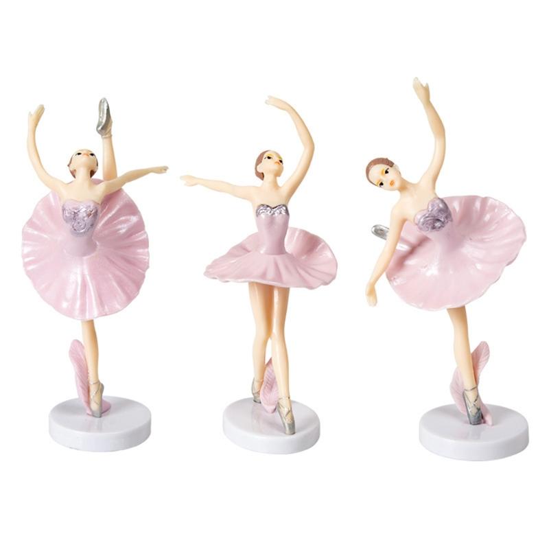 6 шт., миниатюрная фигурка балерины, балерина, топпер для торта для украшения торта «сделай сам», аксессуары для декора вечеринки, дня рождения