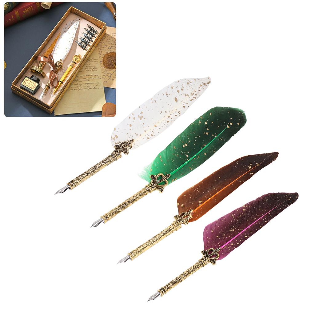  Набор ручек с 10 сменными перьями, огнеупорный лак, восковая ручка для открывания писем, пустая бутылочка