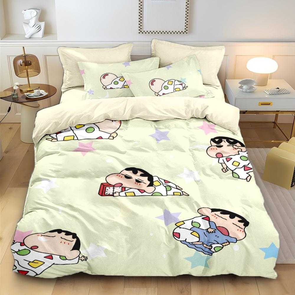 Anime Crayon-Shin-Chan Bedding Set 2/3Pcs Cartoon Hin-Chan Duvet Cover Pillowcase 3D Prints For Teens Children Quilt Cover