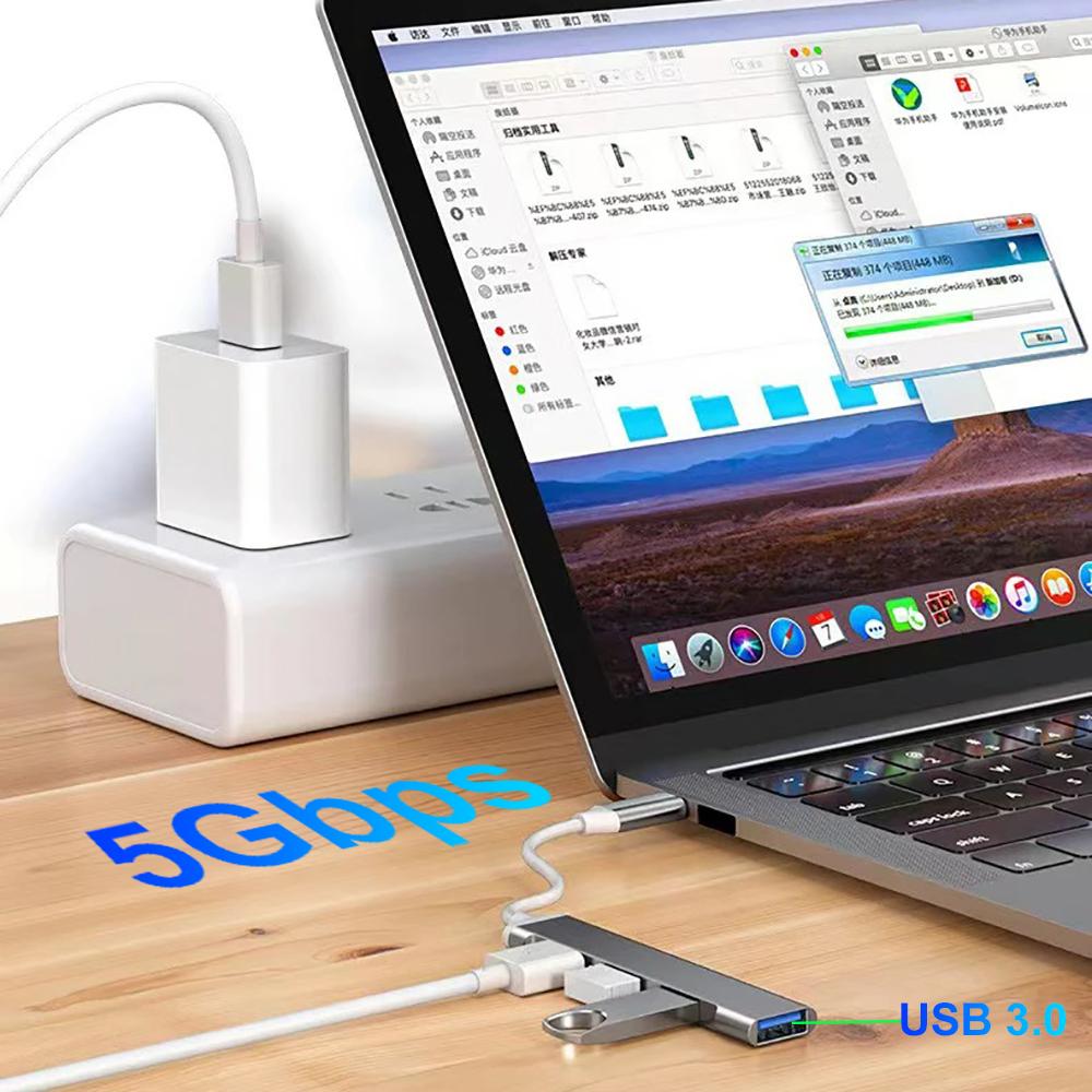 5-в-2 USB C HUB Type C to USB 3.0 HUB PD 65W Multi USB Splitter Adapter OTG для Lenovo Macbook Pro Компьютерные аксессуары