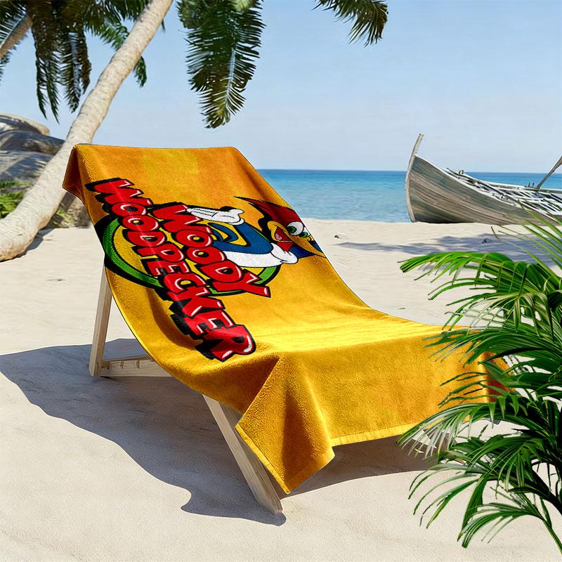 Woody Print Beach Towel, Large Soft Quick Dry Towel for Beach Camping Swimming
