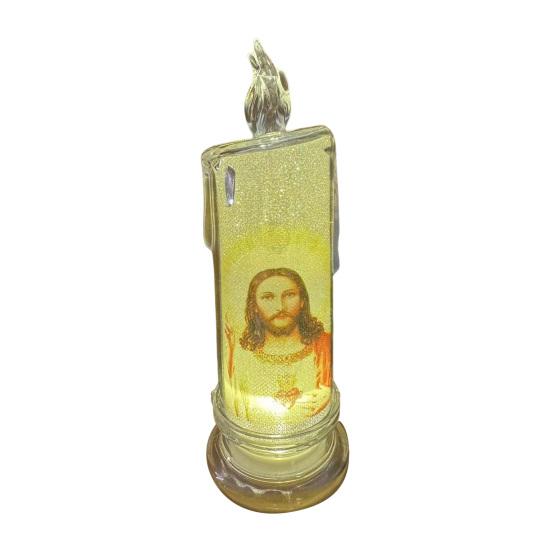 1/6 шт. светодиодные беспламенные молитвенные свечи мерцающие поддельные свечи молитвенные свечи Иисусовы религиозные чайные свечи украшения