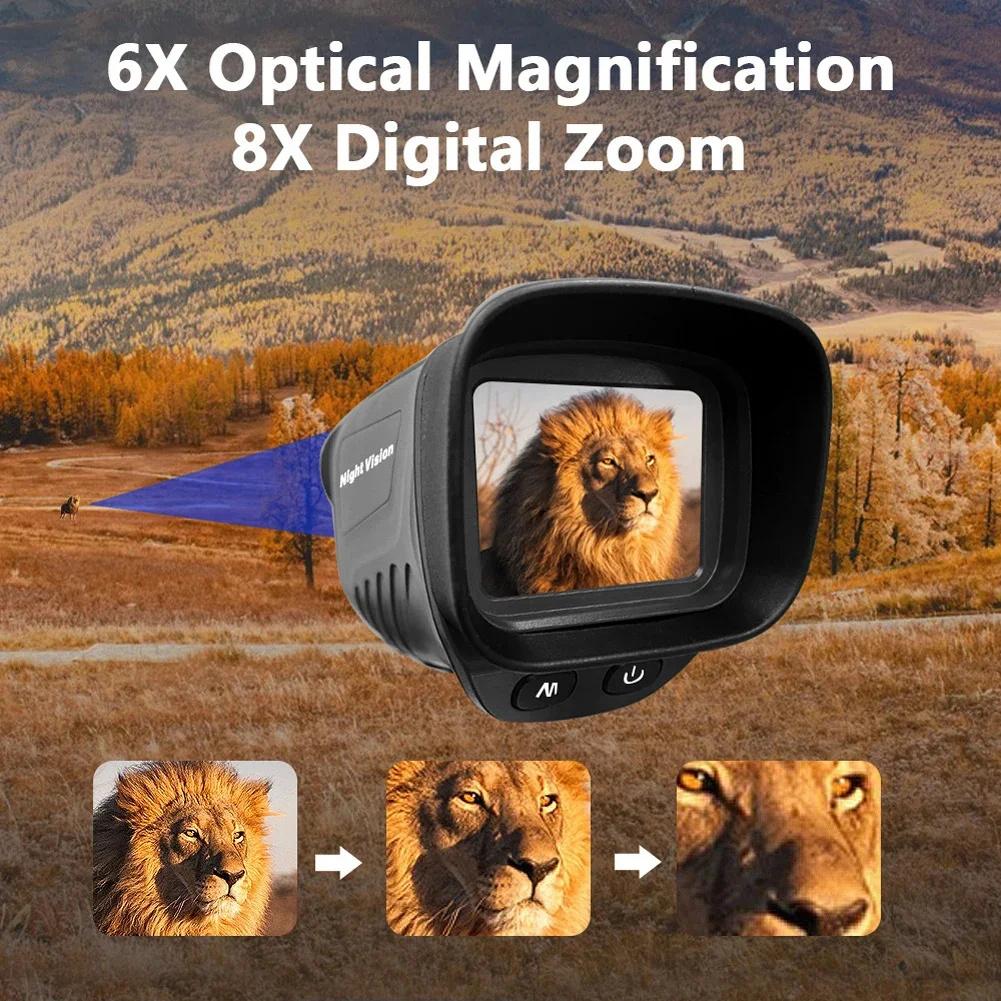 Digital Monocular Night-Vision 40MP 2.5K Infrared Telescope 984ft Night-Vision Distance 6X Optical Magnification 8X Digital Zoom