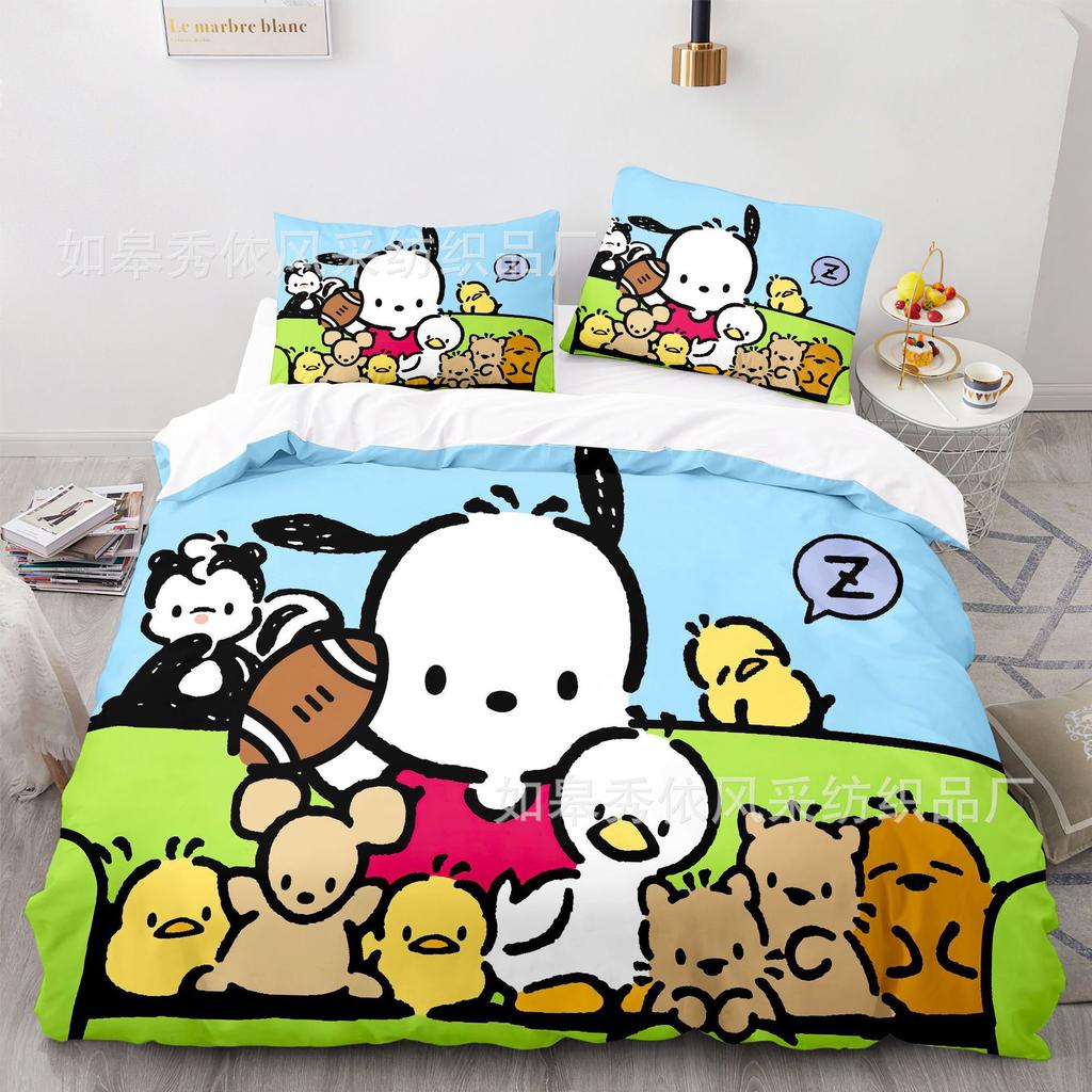 Постельные наборы Sanrio Pochacco Одеяло Покрывало Пододеяльник Наволочка Наборы из 2-3 предметов Детский Взрослый размер