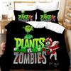 Постельное белье с принтом игры Plants vs Zombies 3D, подходит для спальни, комплект с пододеяльником и наволочками, детский домашний текстиль