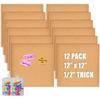 12x12 Cork Board Tiles Bulletin Board, 1/2" Thick Small Square Cork Boards for Walls, Self-Adhesive Cork Tiles for Home, Office, School, Bulletin