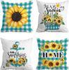 European and American Thanksgiving Decorative Pillow Cover Fashion Cartoon Autumn Harvest Pumpkin Letter Sunflower Print Pillow Pillow Cover