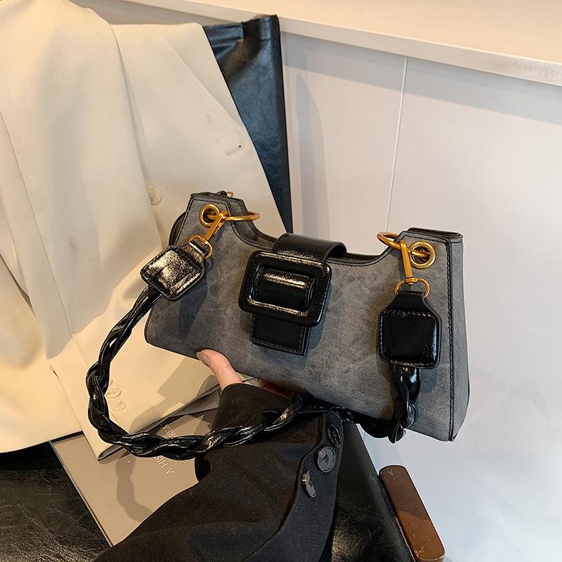 Сумка с ретро-текстурой, женская новая осенне-зимняя сумка через плечо, сумка под мышку, высококлассный нишевый дизайн, сумка-мессенджер