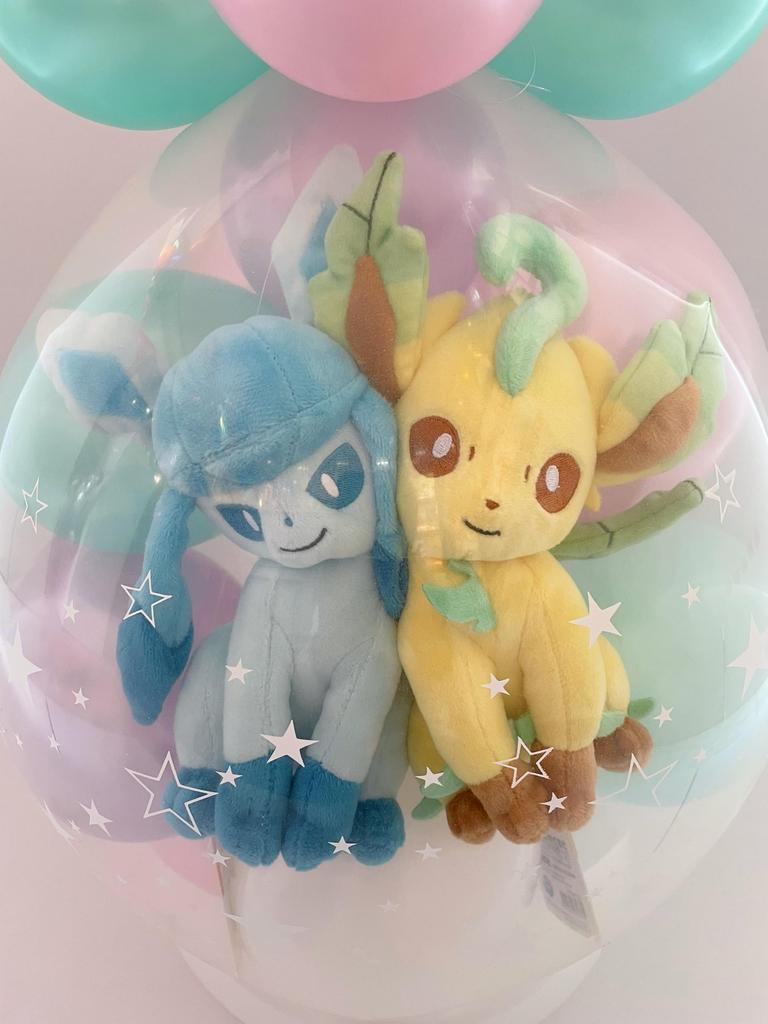 Пара Эволюционных воздушных шаров Eevee Упаковка для рождественской мягкой игрушки Подарочное украшение вер.. (Гласеон и Лифеон)