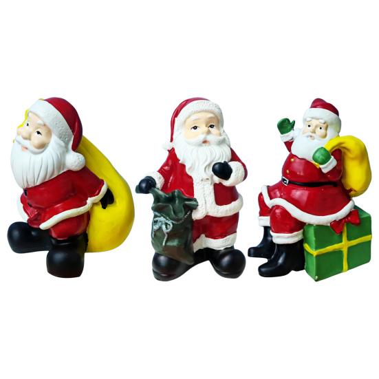 Фигурка Санта-Клауса Рождественская настольная полимерная скульптура Санты с мешком подарков для каминной полки, книжной полки, домашнего декора