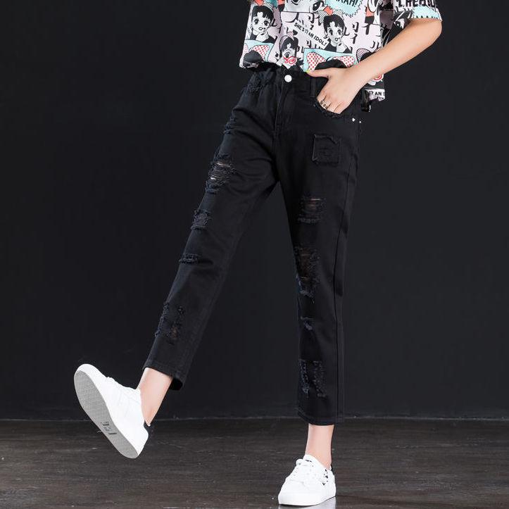 Белые рваные джинсы женские с высокой талией и девятью точками, брюки-харлан женские с брюками-редиской