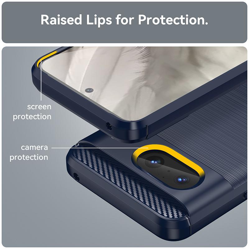 Luxury Carbon Fiber Shockproof Phone Case For Google Pixel 2 XL 3 3A 4 XL 4A 5 5A 6 6A 7 7A 8 Pro 8A 9 Pro XL TPU Bumper Cover
